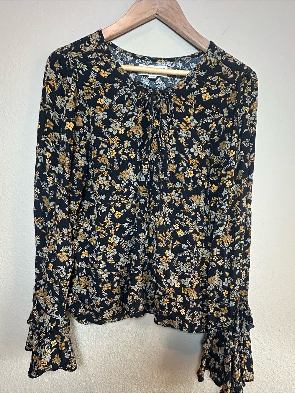 Idyllwind Black Floral Flowy Blouse Western Whimsical